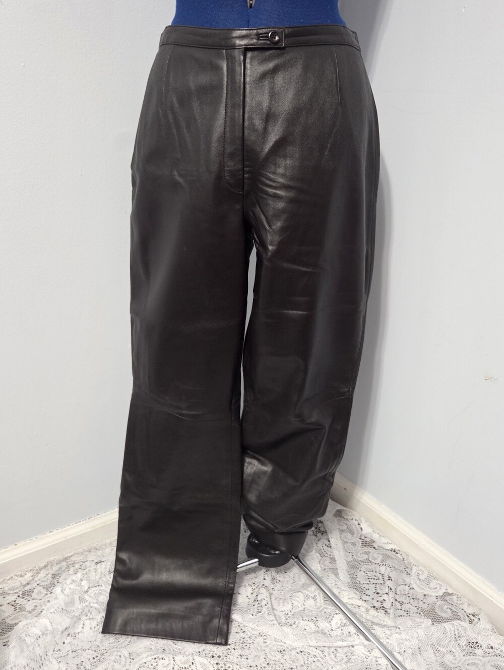 Vintage Chocolate Brown Leather Pants Size 8P
